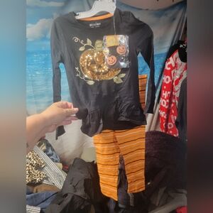 Spooky Night NWOT Size 5/6 2 pc Halloween Set‎ Sequin Pumpkins